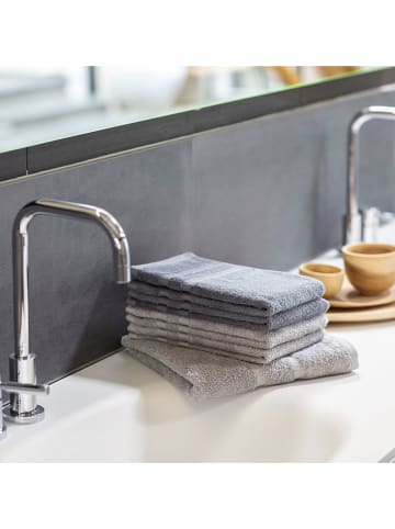 Schiesser 2er-Set: Handtücher "Las Palmas" in Hellgrau