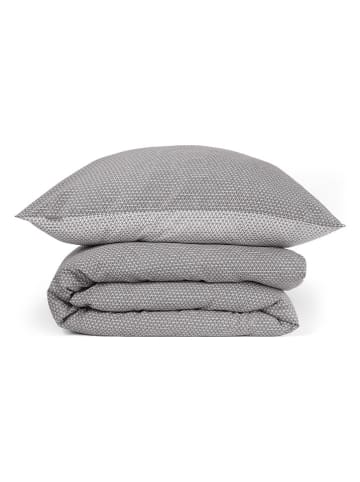 Schiesser Satin-Bettwäsche-Set "Palma" in Anthrazit/ Weiß