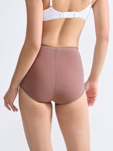 Sloggi Pełne figi high waist (3 pary) "Basic+" w kolorze brązowym, czarnym i białym