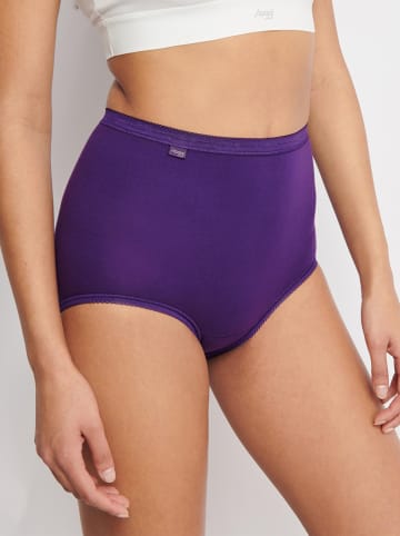 Sloggi Pełne figi high waist (3 pary) w kolorze białym, jasnoróżowowym i fioletowym