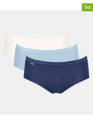 Sloggi 3er-Set: Pantys in Hellblau/ Dunkelblau/ Weiß