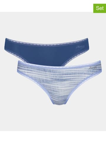Sloggi 2-delige set: strings lichtblauw/blauw