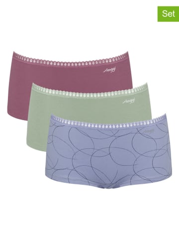 Sloggi 3er-Set: Pantys "Go Crush" in Hellblau/ Grün/ Lila