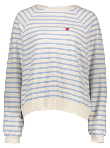 Pieces Sweatshirt in Creme/ Hellblau