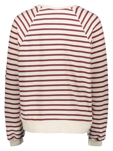 Pieces Sweatshirt in Beige/ Rot