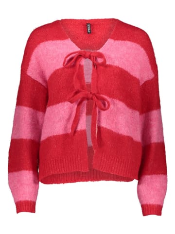 Pieces Cardigan in Rot/ Rosa