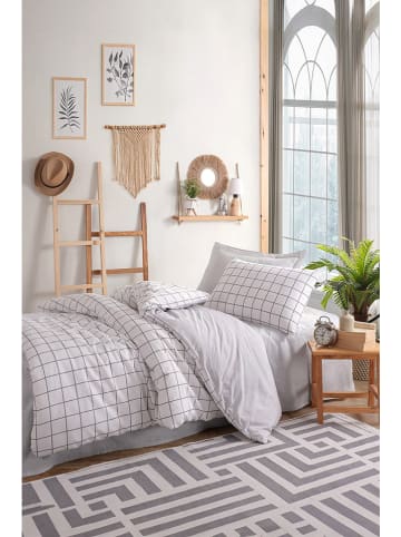 Elizabed Bettwäsche-Set in Grau/ Weiß