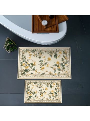 Elizabed Dywaniki łazienkowe (2 szt.) w kolorze kremowo-zielonym