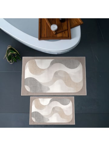 Elizabed Dywaniki łazienkowe (2 szt.) w kolorze beżowo-szarym