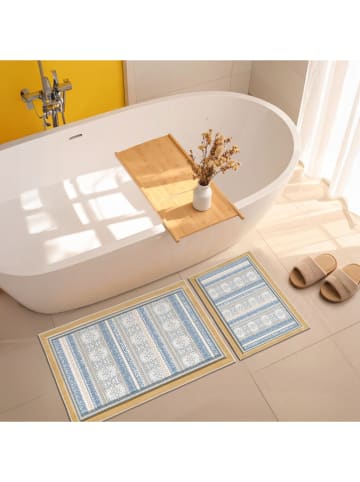 Elizabed Dywaniki łazienkowe (2 szt.) w kolorze beżowo-błękitnym