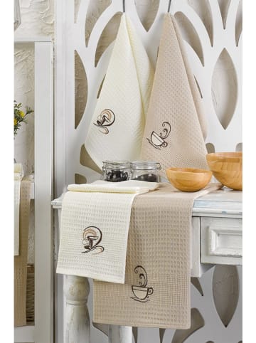 Elizabed 6er-Set: Geschirrtücher in Creme/ Beige