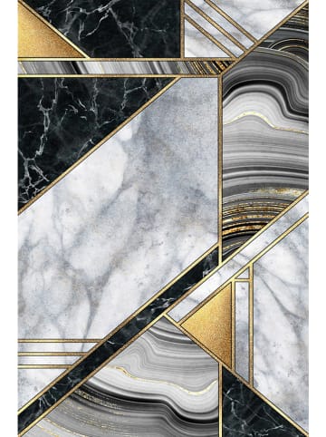 Elizabed 2er-Set: Badvorleger in Creme in Weiß/ Schwarz/ Gold