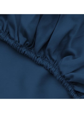 Elizabed Satijnen hoeslaken donkerblauw