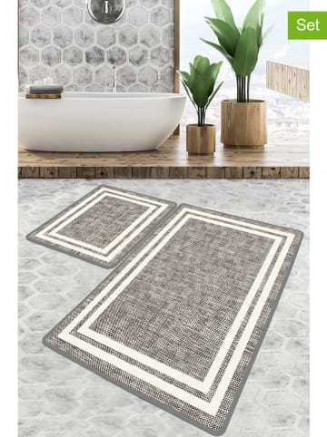 Elizabed 3er-Set: Badvorleger in Beige/ Grau