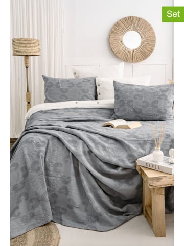 Elizabed 3-delige set: bedsprei en kussenhoezen "Italo" antraciet