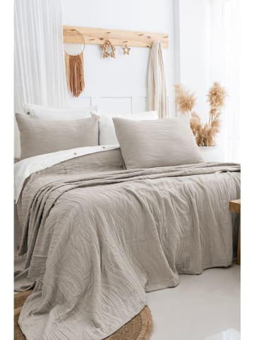 Elizabed 3-delige set: bedsprei en kussenhoezen "Janna" beige