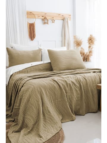 Elizabed 3-delige bedspreiset lichtbruin