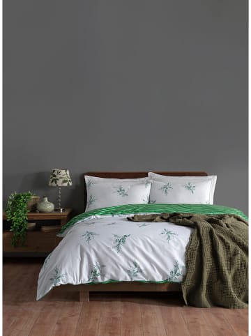 Elizabed Renforcé beddengoedset wit/groen