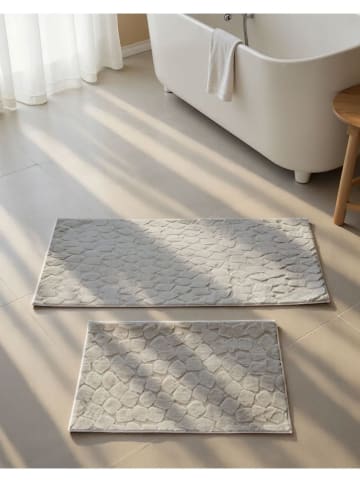 Elizabed 2er-Set: Badvorleger "Rabbit" in Grau/ Beige