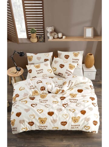 Elizabed Beddengoedset "Teddy Bear Heart" crème