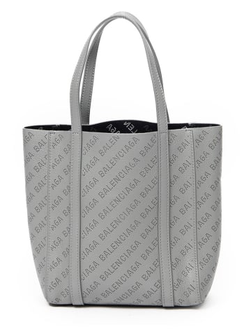 Balenciaga Skórzana torebka w kolorze szarym - 20 x 22 x 9 cm