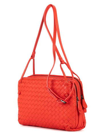 Bottega Veneta Skórzana torebka w kolorze czerwonym - 22 x 19 x 4 cm