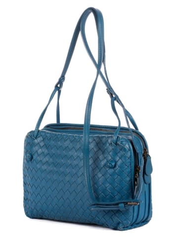 Bottega Veneta Leder-Umhängetasche in Blau - (B)22 x (H)19 x (T)4 cm