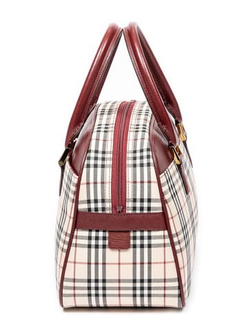 Burberry Henkeltasche in Beige/ Rot - (B)33 x (H)22 x (T)14 cm
