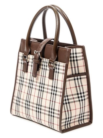 Burberry Henkeltasche in Creme/ Braun - (B)23 x (H)22 x (T)11 cm