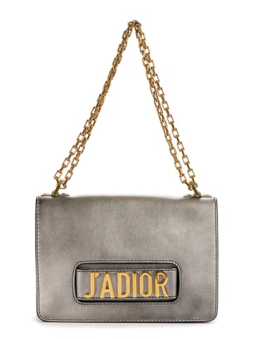 Dior Skórzana torebka w kolorze srebrnym - 25 x 16 x 7 cm