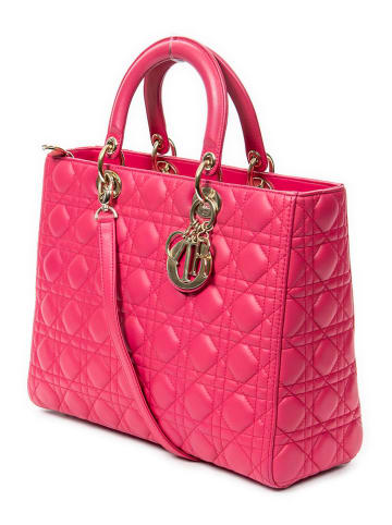 Dior Skórzana torebka w kolorze różowym - 32 x 25 x 11 cm