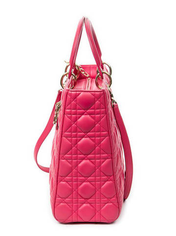 Dior Skórzana torebka w kolorze różowym - 32 x 25 x 11 cm