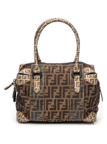 Fendi Henkeltasche in Hellbraun/ Braun - (B)28 x (H)22 x (T)13 cm