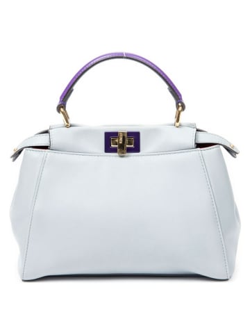 Fendi Leder-Henkeltasche in Hellblau - (B)23 x (H)18 x (T)11 cm