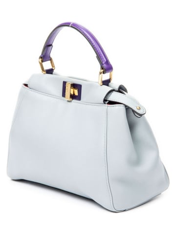 Fendi Leder-Henkeltasche in Hellblau - (B)23 x (H)18 x (T)11 cm