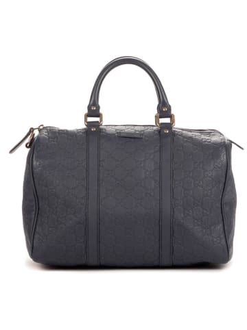 Gucci Leder-Henkeltasche "Boston" in Dunkelblau - (B)32 x (H)21 x (T)17 cm