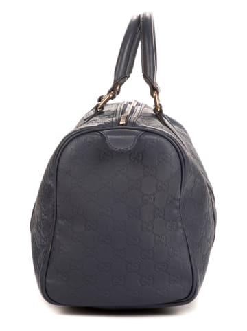Gucci Leder-Henkeltasche "Boston" in Dunkelblau - (B)32 x (H)21 x (T)17 cm