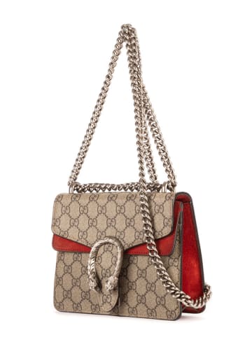 Gucci Torebka w kolorze beżowo-czerwonym - 20 x 17 x 6 cm