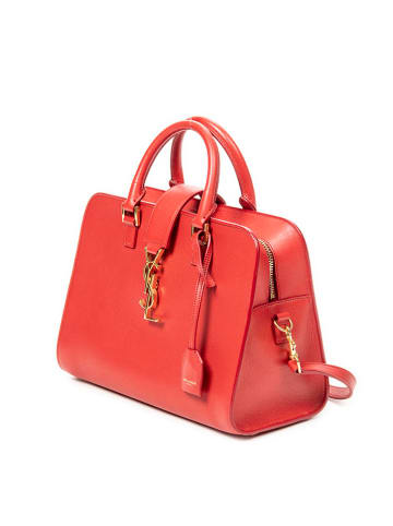 YSL Skórzana torebka w kolorze czerwonym - 26 x 19 x 12 cm