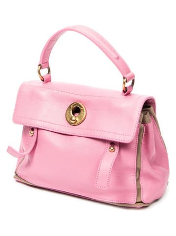 Yves Saint Laurent Skórzana torebka w kolorze jasnoróżowym - 26 x 19 x 12 cm