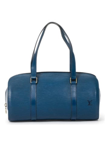 Louis Vuitton Skórzana torebka "Soufflot" w kolorze niebieskim - 30 x 14,5 x 13,5 cm