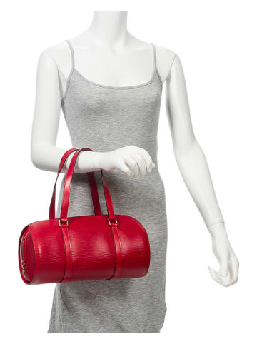 Louis Vuitton 2nd Hand Leder-Schultertasche "Soufflot" in Rot - (B)30 x (H)14,5 x (T)13,5 cm