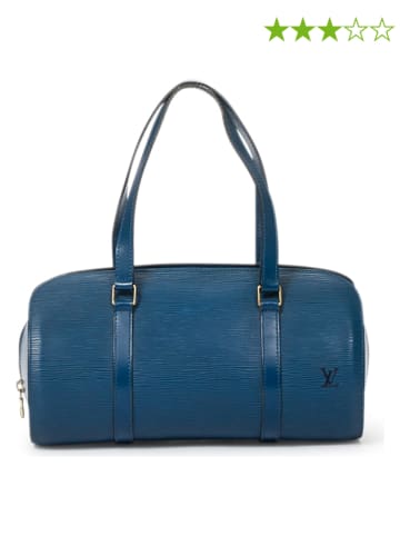 Louis Vuitton Skórzana torebka "Soufflot" w kolorze niebieskim - 30 x 14,5 x 13,5 cm