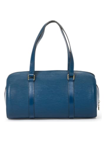 Louis Vuitton Skórzana torebka "Soufflot" w kolorze niebieskim - 30 x 14,5 x 13,5 cm