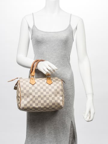 Louis Vuitton Henkeltasche "Speedy 25" in Weiß / Grau - (B)25 x (H)15 x (T)19 cm