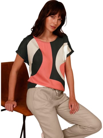 WITT WEIDEN Bluzka w kolorze kremowo-czarno-pomarańczowym