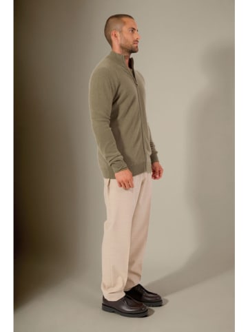 Perfect Cashmere Kasjmieren vest "Cody" kaki