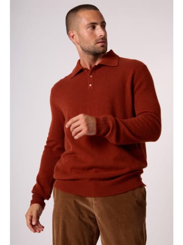 Perfect Cashmere Kasjmieren poloshirt "Spencer" roestrood