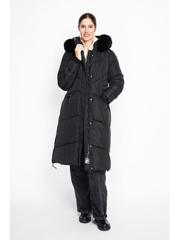 ASSUILI Płaszcz pikowany w kolorze czarnym