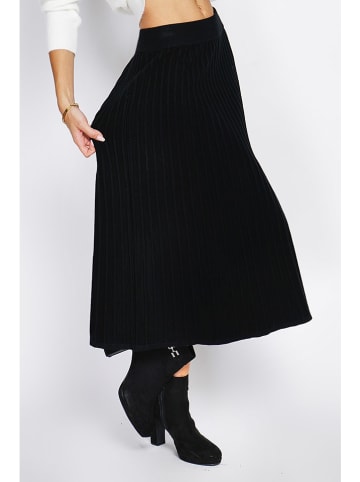 ASSUILI Kaszmirowa spódnica w kolorze czarnym